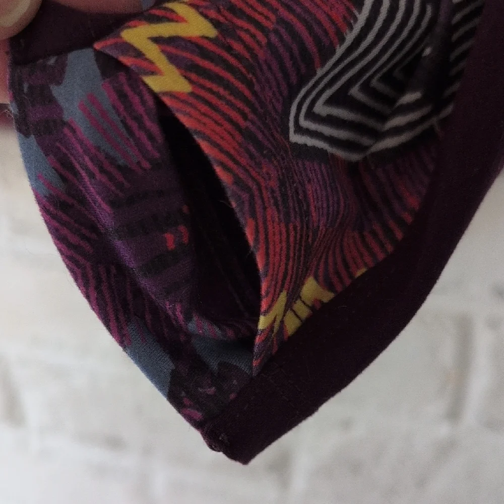 Prana Plum Athletic Zip Pullover with Multicolor Chevron Print - Picture 3 of 8